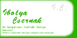 ibolya csernak business card